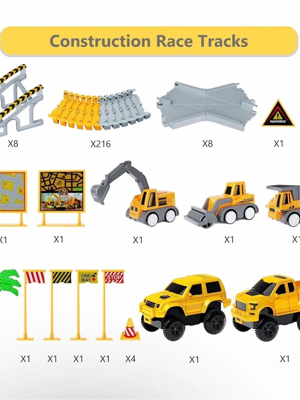 Engineering Track DIY Construction Set - Yellow & Gray